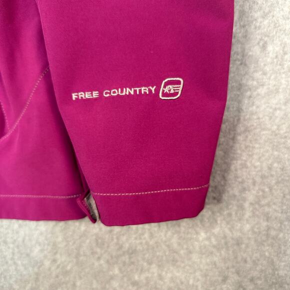 Free Country Jacket WMNS L Fuchsia Pink Zip Up Hooded Lightweight Coat Overcoat - Picture 4 of 9